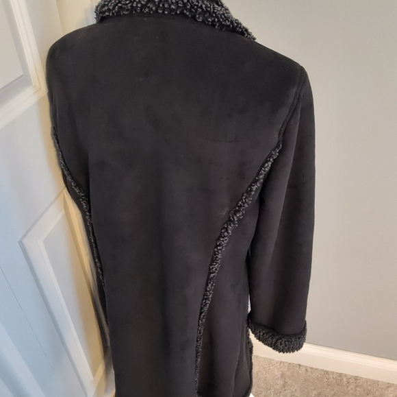 🖤 Vintage Y2K L.L. Bean Faux Fur Trim Oversized Winter Coat, Black, Large - Picture 11 of 13